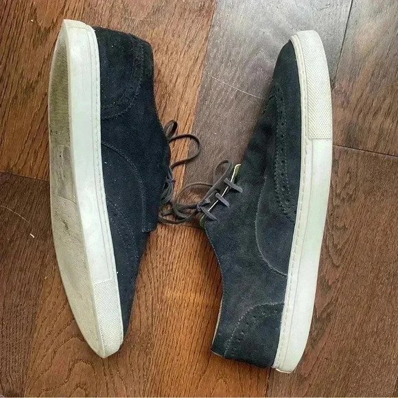 Brooks Brothers Suede Wingtip Sneakers in Black Size 10 - Picture 2 of 5